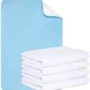 (2 Packs) Reusable Incontinence Bed Pads, washable bed pad, Heavy Absorbency (4-Layer) Waterproof Bed Pads 18"X24", nonslip & Skin-friendly, Multi-scenes tailor to Kids, Adults, Elderly & Pets, Blue 