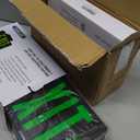 TANLUX Green Exit Sign with Black Housing, LED Emergency Exit Light with Battery Backup, UL Listed, Hardwired Exit Signs with Emergency Lights, Commercial Emergency Lights for Business - 2 Pack