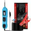 Power Circuit Probe Tester, 6V/12V/24V DC Circuit Tester Automotive, Multifunctional Car Electric Circuit Tester Power Fuse & Voltage Tester Light, Short Circuit Breake Finder Electrical Tools, Blue