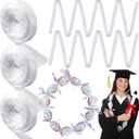 Gisafai 3 Rolls 2026 Graduation Candy Lei Netting Tubing Lei Netting Bags 360 ft Length Clear Graduation Leis Candy Dessert Filler for DIY Wreaths Grad Hawaiian Party Wedding Supplies