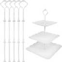 3 Tier Cake Stand, Luxury-Looking Wedding Cupcake Plate Holder, White Wreath Fruit Dessert Tower Tray for Birthday Party, Baby Shower, Graduation and Christmas Party (Plates NOT Included)