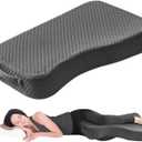 Leg Pillow for Side Sleepers, Memory Foam Knee Pillow for Side Sleeping, Leg Elevation Pillow for Hip/Back/Sciatica Pain Relief Helps Spine Alignment -18"x30" (4 INCHES) (Grey, L)