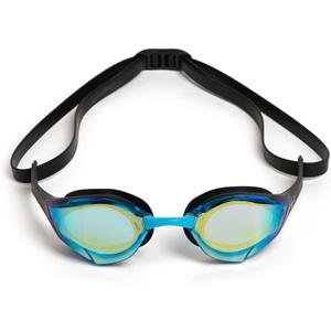 ARENA Unisex Cobra Edge Swipe Anti-Fog Racing Swim Goggles for Men and Women Polycarbonate Mirror/Non-Mirror Lens (Aqua-black-black)
