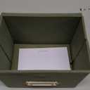 ZICOTO Beautiful Linen Recipe Box - Fits 4x6 inch Recipe Cards to Organize Up to 250 Recipes - Sturdy Card Holder and Great Gift for Any Kitchen - Cards Not Incl. (Sage)