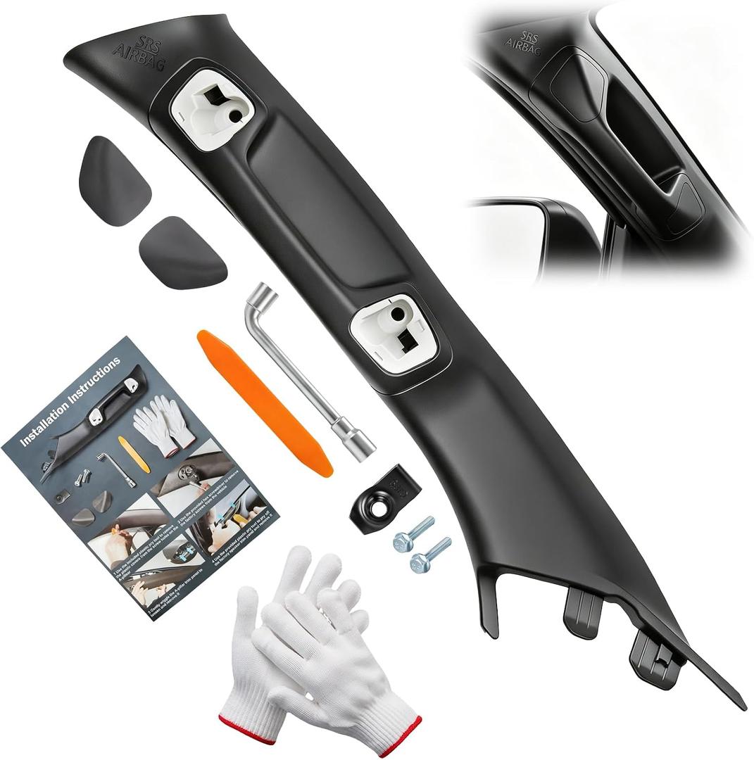 Driver Side A-Pillar Grab Handle Fit for Tacoma 3rd Gen (2016-2023), OEM-Style Texture, Matches Passenger Side, A Full-Grip Handle, Sturdy, No Gaps Creaking Noise, Easy Installation (Black)