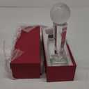 Meooeck 2 Pcs 9x2.8'' Crystal Glass Trophy with Gift Box Large Trophy Award Glass Paperweight Tournament Table Desktop Decor