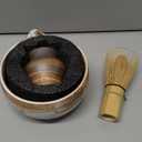 Bamboo Matcha Whisk Set  Handcrafted Ceramic Bowl with Whisk, Pouring Spout and Holder Handmade Matcha Kit for a Perfect Matcha Japanese Tea Ceremony for Tea Lovers