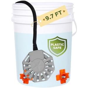 500W Chicken Water Heater, Submersible 5 Gallon Heater Deicer, Heated Chicken Waterer for Winter, Heated Poultry Waterer, Freeze Proof, Outdoor Stock Tank and Water Trough Warmer for Livestock