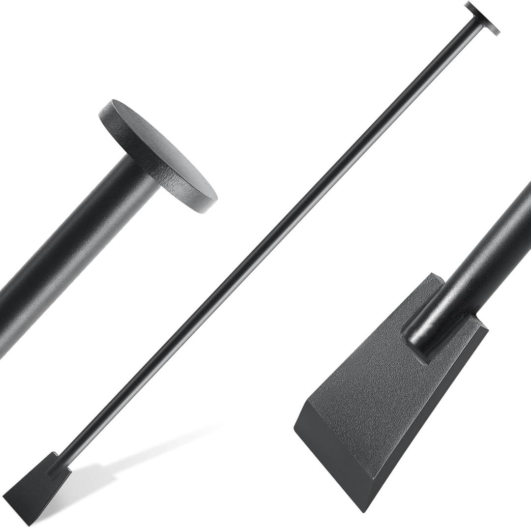 Tamping and Digging Bar Heavy Duty Steel Spud Bars Post Hole Digger Tamping Bar(Shovel Shape,Black,48 Inch)