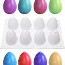 8 Cavity Silicone Egg Molds - Easter Egg Shaped Fondant Mold for Chocolate, Candy, Ice Cream, Mousse Cake, Soap, Resin, Lotion Bar, Ice Cube (Egg-8 Cavity)