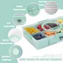 Snackle Box Container - 10 Compartments Including 2 XL, Dishwasher & Microwave Safe, Divided Serving Tray with Lid and Handle, BPA-Free, snack box (1 PCS, Green, 1 Box with 2 XL Compartments)