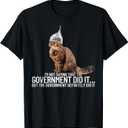 Conspiracy Cat Government Conspiracy Theory Tin Foil Hat T-Shirt 
