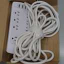 Surge Protector Power Strip - Nuetsa Flat Plug Extension Cord with 8 Outlets and 4 USB Ports, 20 Feet Power Cord (1625W/13A), 2700 Joules, ETL Listed, White