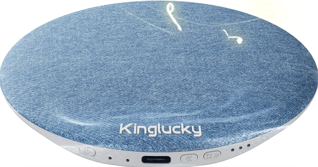 Kinglucky X50 Pillow Speaker for Sleeping, Builtin White Noise Sound Machine Pink Noise for Sleeping, AutoOff Timer Portable Bluetooth Speaker Under Pillow Rechargeable for Side Sleeper, Blue