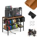 Sturdy Stable No Wobbly 3D Printer Stand with Filament Storage and Drawer, Heavy Duty 3D Printer Table 39.4"x23.6" Burnt Wood Color, 3D Printer Desk for Workshop Studio Office