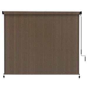 VOXBIN Outdoor Roller Shade 120" W x 96" H, Exterior Cordless Blinds with Splicing Design, UV Protection Roll Up Shade for Patio, Porch, Gazebo, Pergola, Mocha
