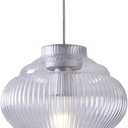 Diameter 10.8" Height 9.7" E26 Base,Farmhouse Grey Pendant Light with Clear Glass Shade, Bedroom Kitchen Island Lighting for Dining Room Entryway