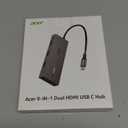 Acer USB C Docking Station Dual Monitor with 2 HDMI, 9-in-1 Laptop Docking Station with 4K@60Hz HDMI, USB A&C 3.0, SD/Micro SD, 100W PD, USB C Dock Compatible with Acer/Dell XPS/HP/Mac/Surface etc