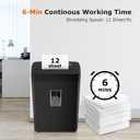 Bonsaii 12-Sheet Cross Cut Paper Shredder, 5.5 Gal Home Office Heavy Duty Shredder for Paper, Credit Card, Mail, Staples, with Transparent Window, High Security Level P-4 (C275-A)