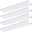 4 Pcs 48 Inch Fluorescent Light Fixture Covers Replacement Wrap Around Light Cover 4ft Two Bulb Replacement Lens Transparent Square Lenses for 4ft LED Ceiling, Home Kitchen Room