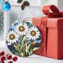 4 x Christmas Ornaments, 2.8in Ceramic Birth Flower Ornament, Xmas Decor, Christmas Tree Ornaments, Xmas Decorations for Tree, Holiday Ornament, Birth Flower Gifts, Gift Ideas, Gifts for Women - Apr