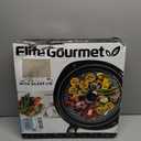 Elite Gourmet EMG-980BX Large Indoor Electric Round Nonstick Grill Cool Touch Fast Heat Up Ideal Low-Fat Meals Dishwasher Safe Includes Glass Lid, 14", Black