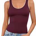 Imily Bela Womens Rib Knitted Tank Tops Crew Neck Summer Tops Sleeveless Going Out Camis Casual Loose Fit 2025 (Pink)