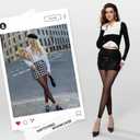 MANZI 2 Pairs Footless Sheer Tights for Women Tummy Control 30 Denier Figure-Shaping Leggings and Dance Tights, L