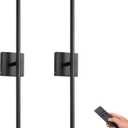 Battery Operated LED Wall Sconces Set of Two, 25" Wireless Dimmable Black Wall Lights with Remote Control, 3 Color Stepless Dimming 360 Rotate Wall Lamp for Living Room Bedroom Stairs Hallway