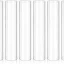 6 PCS Hurricane Candle Holder 3" W x 16" H Hurricane Glass Candle Holders Bottomless Cylinder Sleeve Tall Clear Glass Cylinder Open Both Ends, Chimney Tube Cover Open Ended Candle Shade