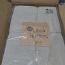 HOMBYS 88"x92" Linen Queen Size Blanket-Soft Linen Reversible Throw Lightweight Blanket in Natural Color Bed Blanket (Flax Color, 88"x92")