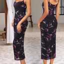 VFSHOW Womens Spaghetti Strap Wedding Guest Cocktail Party Midi Slip Dress (L)