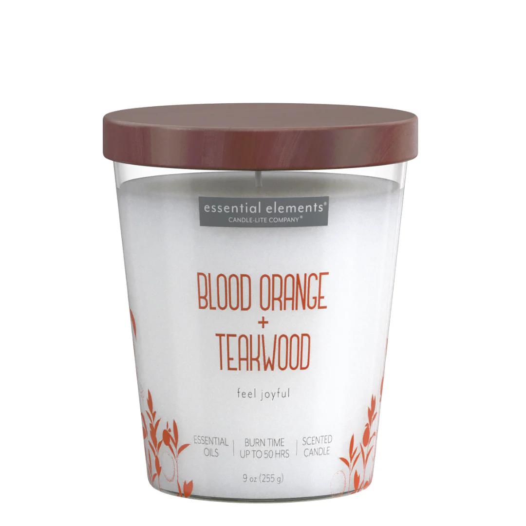 VELA 9 OZ ESSENTIAL ELEMENTS BLOOD ORANGE & TEAKWOOD CANDLE LITE