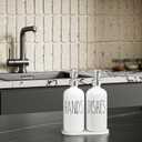 MOMEEMO Soap Dispenser for Kitchen Sink, White Soap Dispenser with Silver Metal Pump, Suitable for Kitchen Decor and Accessories. (White & Silver)