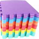 Gym Mats Colorful 20 pcs Floor Mats with Edge Pieces, High-Density EVA Foam Anti-Fatigue Mat