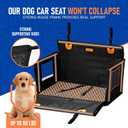 Large Dog Car Seat for Medium Sized Dog or 2 Small Dogs. Waterproof, Mesh Sides with Supporting Rods, Dual Seat Belt, Enclosed, Foldable & Hard Bottom Pet Car Seat. Pet Travel Bed 29.5"X19.7"X19.7"