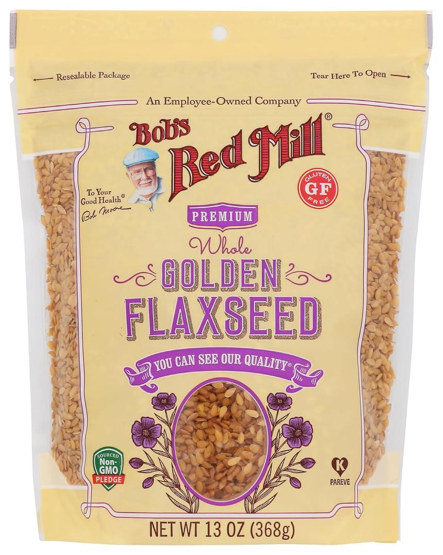 Bobs Red Mill Golden Flaxseed, Natural, 13 Oz (Pack of 4) (EXP 04/15/27)