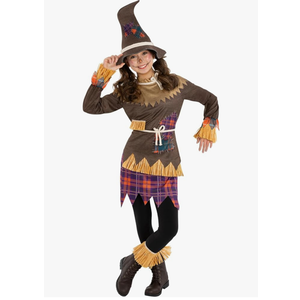 Morph Kids Scarecrow Costume for Girls - Creepy Scarecrow Outfit for Little Girls - Fun Halloween Dress-Up M