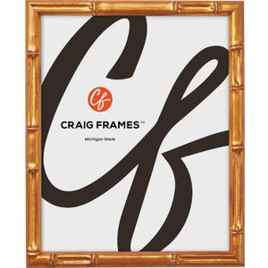 Craig Frames Faux Bamboo, 9x10 Picture Frame, Vintage Gold