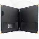 IvyRobes PU Leather Sheet Music Folder, 12.5" x 10" Choir Folder with Elastic String & Hand Strap,10 Pockets Fits 8.5" x 11", A4, 9" x 12" Sheets for Piano,Choral & Music Performance Black