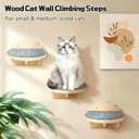 3 Pcs Cat Steps for Wall, 7.5"7.5" Wooden Cloud-Shaped Climbing Ladder Stairs & Wall Mounted Cat Shelves with Felt Pads, Suitable for Indoor Kittens and Adult Felines