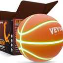 Veydra Silent Basketball Size 7  Glow-in-The-Dark Indoor Basketball for Kids & Adults  Soft Foam Airless Basket Ball for Quiet Dribbling with Drawstring Bag  Soundless PU Soft Silent Ball