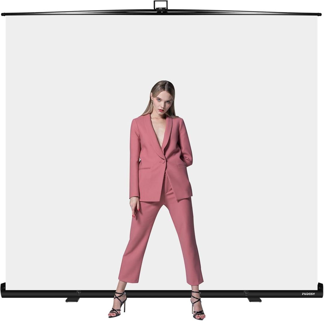 FUDESY 78.7 x 93in Large Collapsible White Backdrop Screen, Portable Retractable Pull Up Panel Wrinkle-Resistant Photo Background for Streaming, Video Conference, Photographic Studio FUDESY 78.7 x 93in Large Collapsible White Backdrop Screen, Portable Retractable Pull Up Panel Wrinkle-Resistant Photo Background for Streaming, Video Conference, Photographic Studio