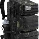 Military Tactical Backpack 50L Large Day Backpack for Men Molle Army 3 Days Assault Pack Bug Out Bag Water Resistant and Heavy Duty Hiking Treeking Rucksack - Black Camo