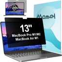 360 Privacy Screen for Macbook Pro 13 Inch (2016-2022, M1, M2) & Air 13 inch (2018-2021, M1), Anti Glare Blue Light Filter, Nano No Glue Anti Spy Black Protector for Mac Pro 13In Laptop Computer