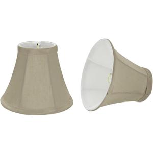 Aspen Creative 30008-2, Bell Clip-On Chandelier Lamp Shade, Butter Crme, 3" Top x 6" Bottom x 5" Slant Height, Set of 2