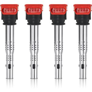Marsram Ignition Coil Pack UF529 for 2005-2016 Audi A3 A4 A5 R8 A6 A7 Q7 S4 TT 2006-2016 Volkswagen VW Jetta MK5 MK6 GTI Rabbit Golf Passat CC Tiguan Replacement for 06E905115E 06E905115F 4pcs