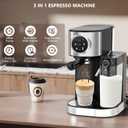 COWSAR Espresso Machine 20 Bar, Commercial Cappuccino & Latte Machine with Automatic Milk Frother, for Ground Coffee & Capsules, Dual Boiler, 57oz Water Tank, Expresso Machines for Home, Touchscreen (EXP 07/17/26)