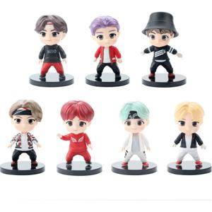 7pcs BTS Cake Toppers Character Set of Action Figures ToysBTS Mini Figurines Dolls Birthday Party Supplies Car Desktop BTS Birthday Decorations (C)