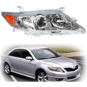 Munirater 81110-06520 Right Front Chrome Projector Headlight Light Lamp Passenger Side Replacement for Camry 4-Door Sedan 2010 2011